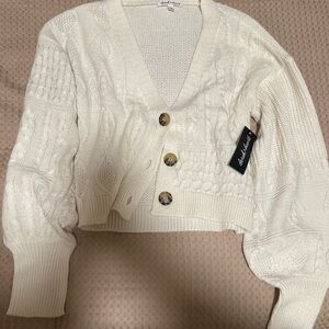 White Cable Knit Sweater